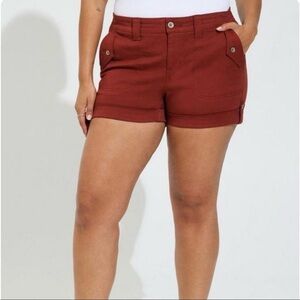 Torrid Brick Red Cargo Shorts